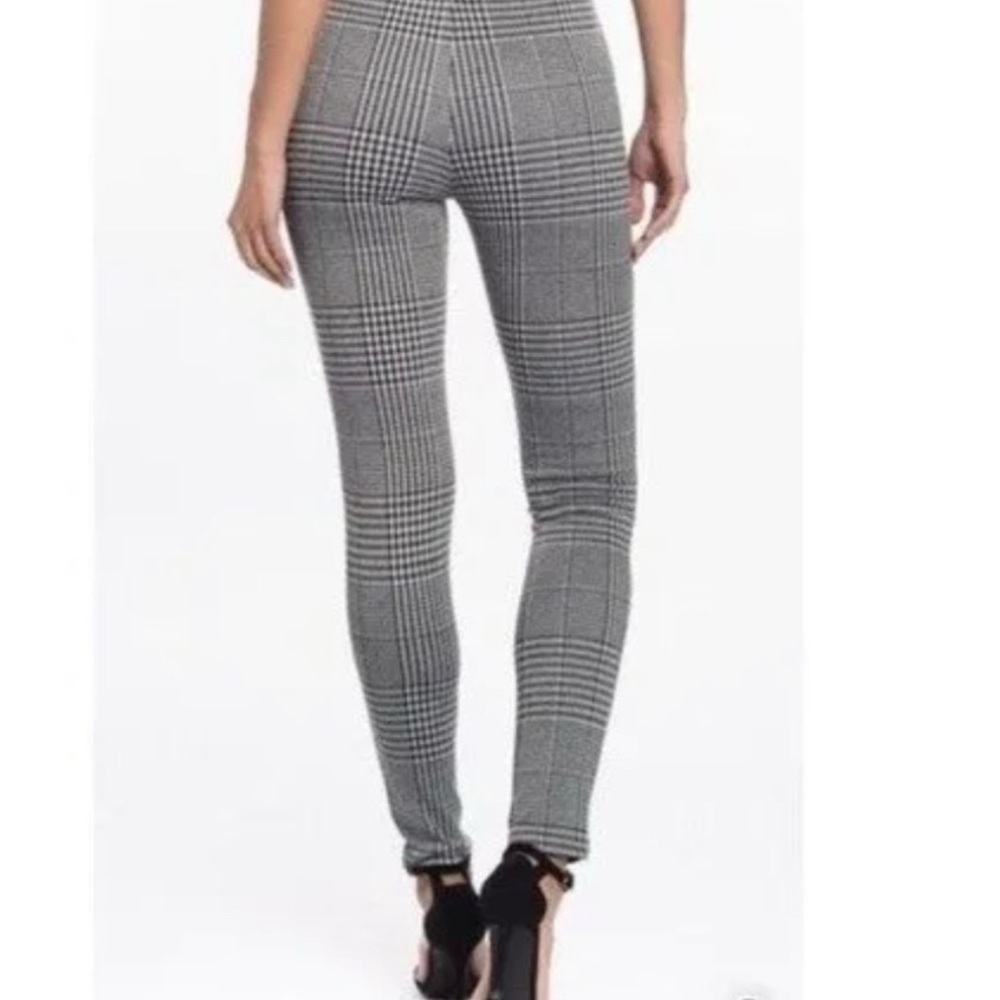 Tahari Women’s Plaid Houndstooth Women's Pants in Black Stretch Legging small - Picture 2 of 5